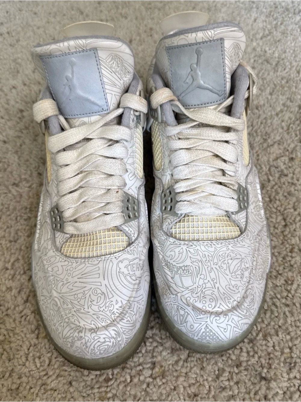 Nike Air Jordan 4 Retro Laser 30th Anniversary White Chrome 705333-105 Size 10.5